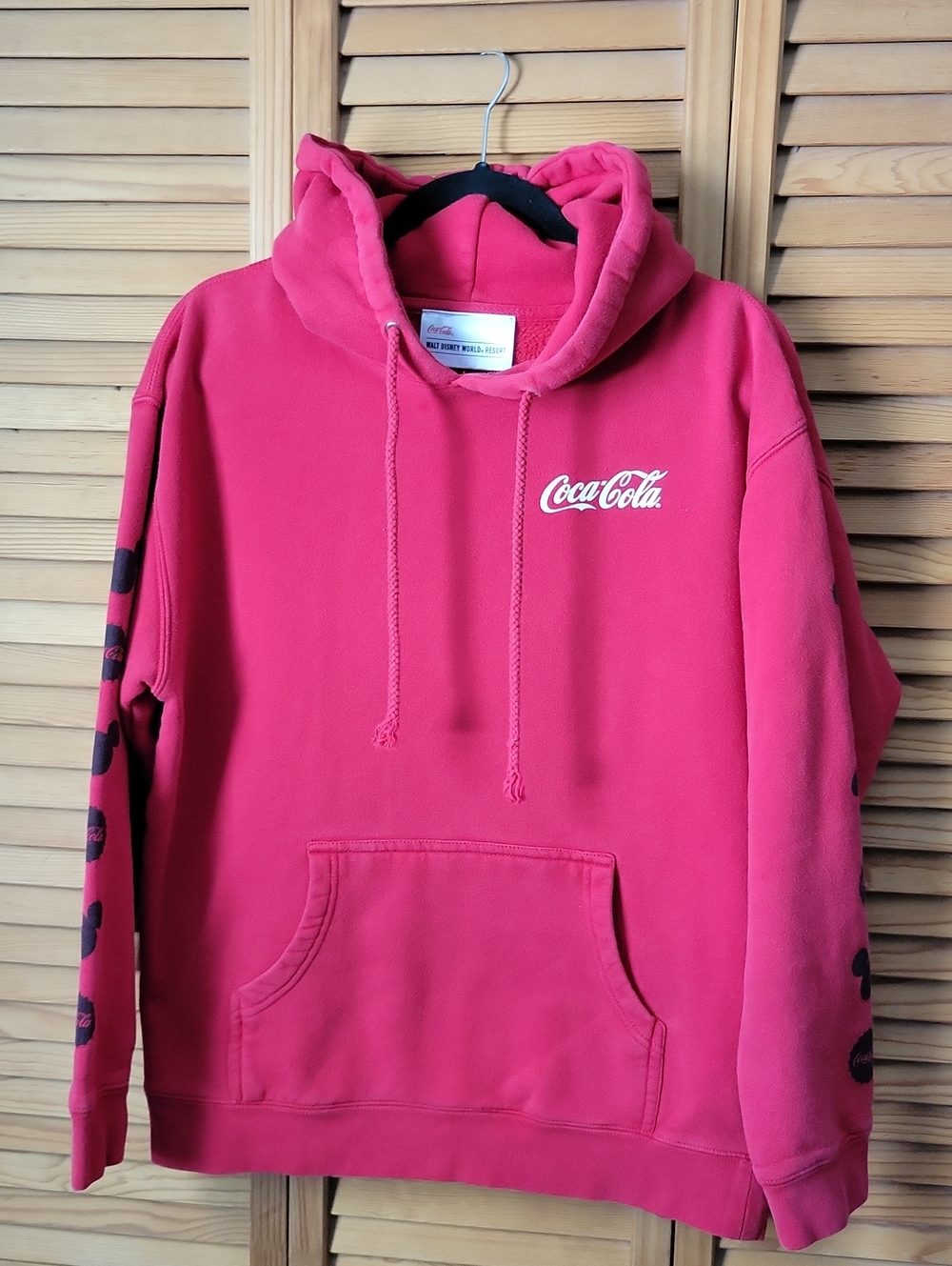 Disney Parks Coca-Cola Mickey Mouse Hoodie Red Walt Disney World Resort Adult M